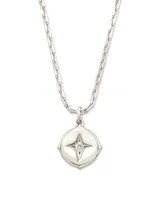 Adanna Sterling Silver Pendant Necklace in White Diamond