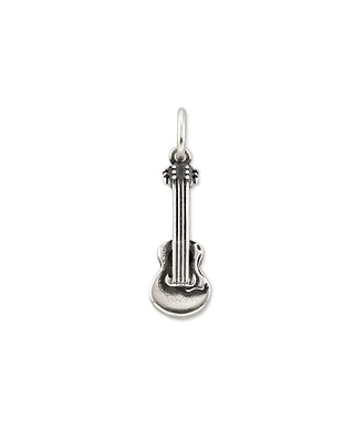 Guitar Charm in Oxidized Sterling Silver