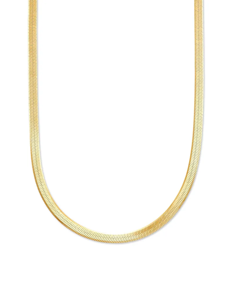 Herringbone Chain Necklace 18k Gold Vermeil