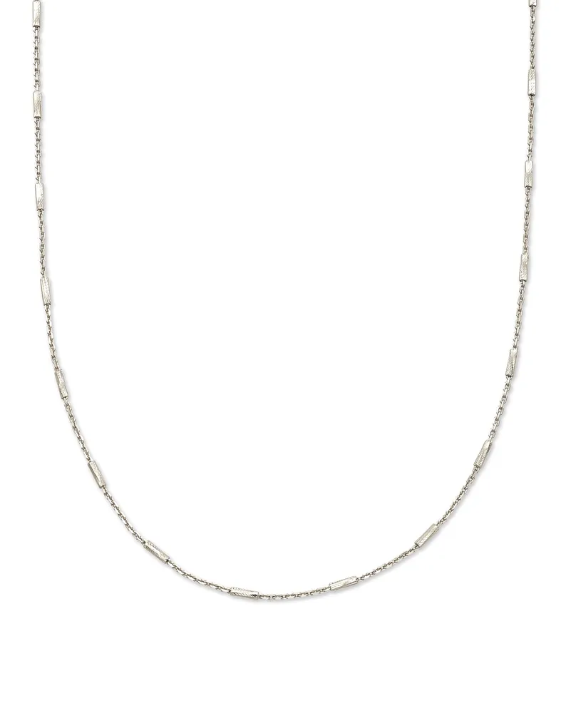 Roll Bar Chain Necklace in Sterling Silver