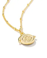 Dira Gold Reversible Pendant Necklace in Iridescent Orchid Illusion