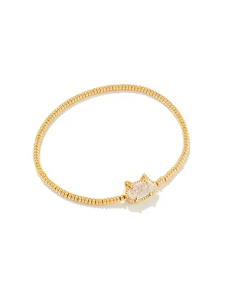 Grayson Gold Cat Stretch Bracelet in Iridescent Drusy