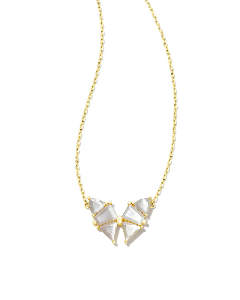 Blair Gold Butterfly Pendant Necklace in Ivory Mother-of-Pearl