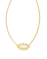 Genevieve Gold Short Pendant Necklace in Ivory Mother-of-Pearl