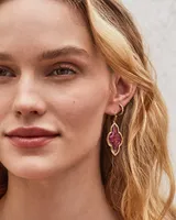 Framed Abbie Gold Drop Earrings in Light Burgundy Illusion