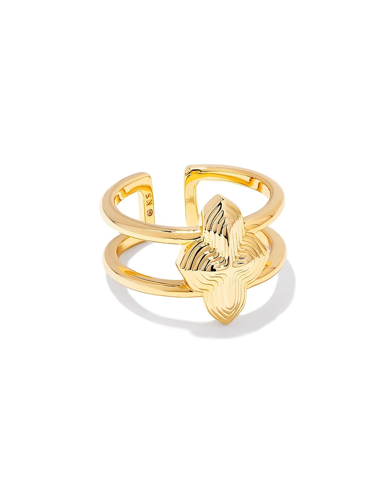 Abbie Metal Double Band Ring Gold