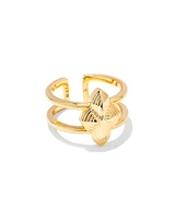 Abbie Metal Double Band Ring Gold