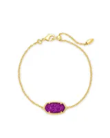 Elaina Gold Single Slide Bracelet in Bright Plum Drusy