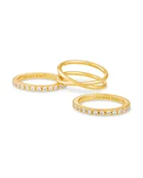 Livy Gold Rings Set of 3 White Crystal