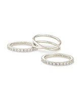 Livy Gold Rings Set of 3 White Crystal