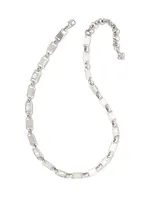 Jessie Silver Chain Necklace in White Crystal