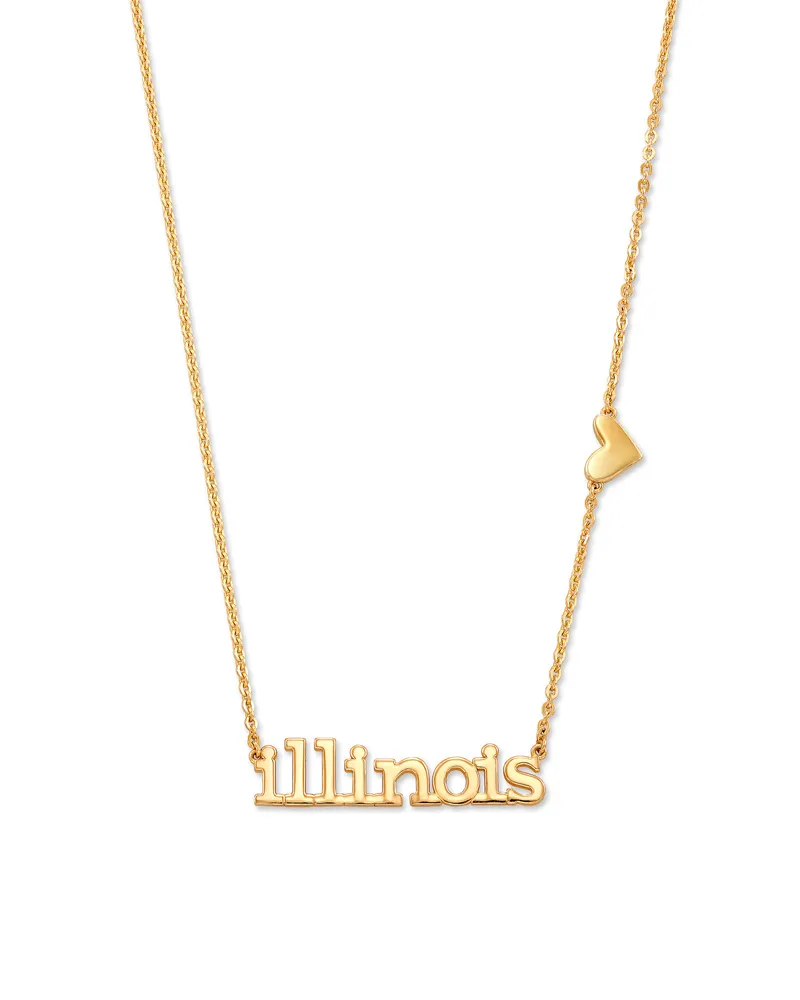 Illinois Pendant Necklace 18k Yellow Gold Vermeil