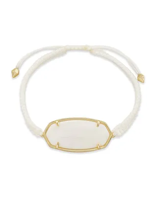 Elle Gold Friendship Bracelet in White Mother-Of-Pearl