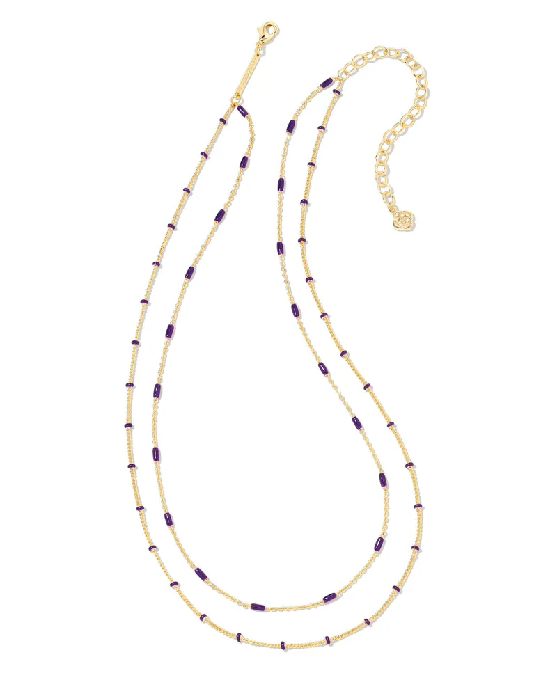 Dottie Gold Multi Strand Necklace in Amethyst