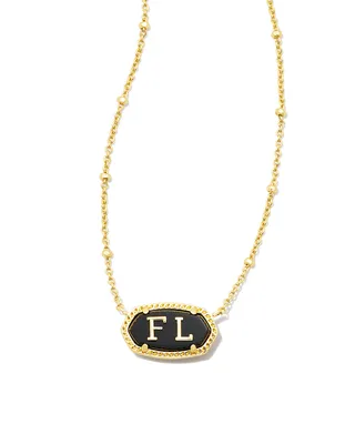Elisa Gold Florida Necklace in Black Agate