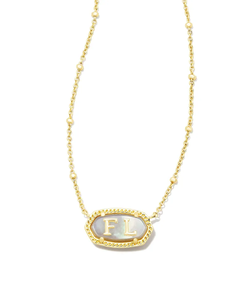 Elisa Gold Florida Necklace in Ivory Mother-of-Pearl