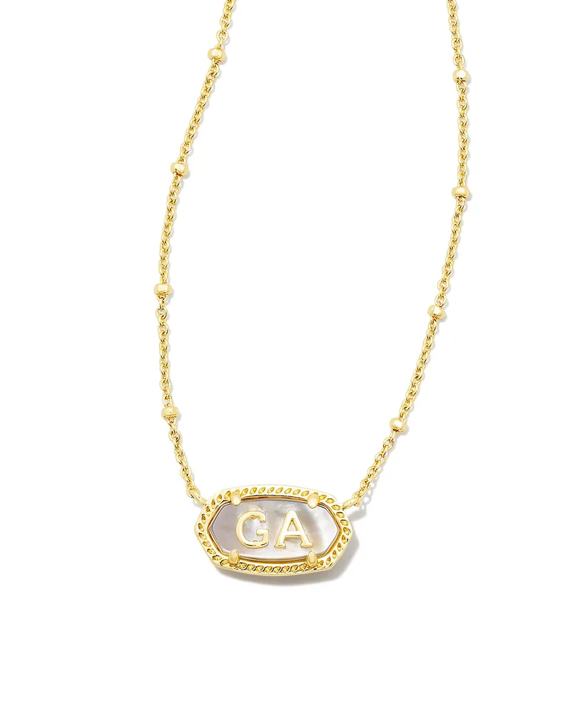 Elisa Gold Georgia Necklace in Ivory Mother-of-Pearl