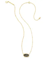 Elisa Gold Louisiana Necklace in Black Agate