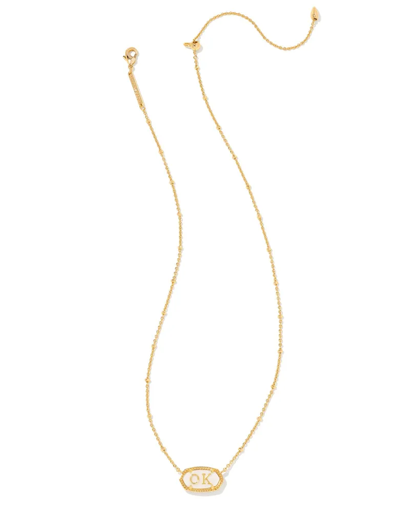 Elisa Gold Oklahoma Necklace in Ivory Mother-of-Pearl