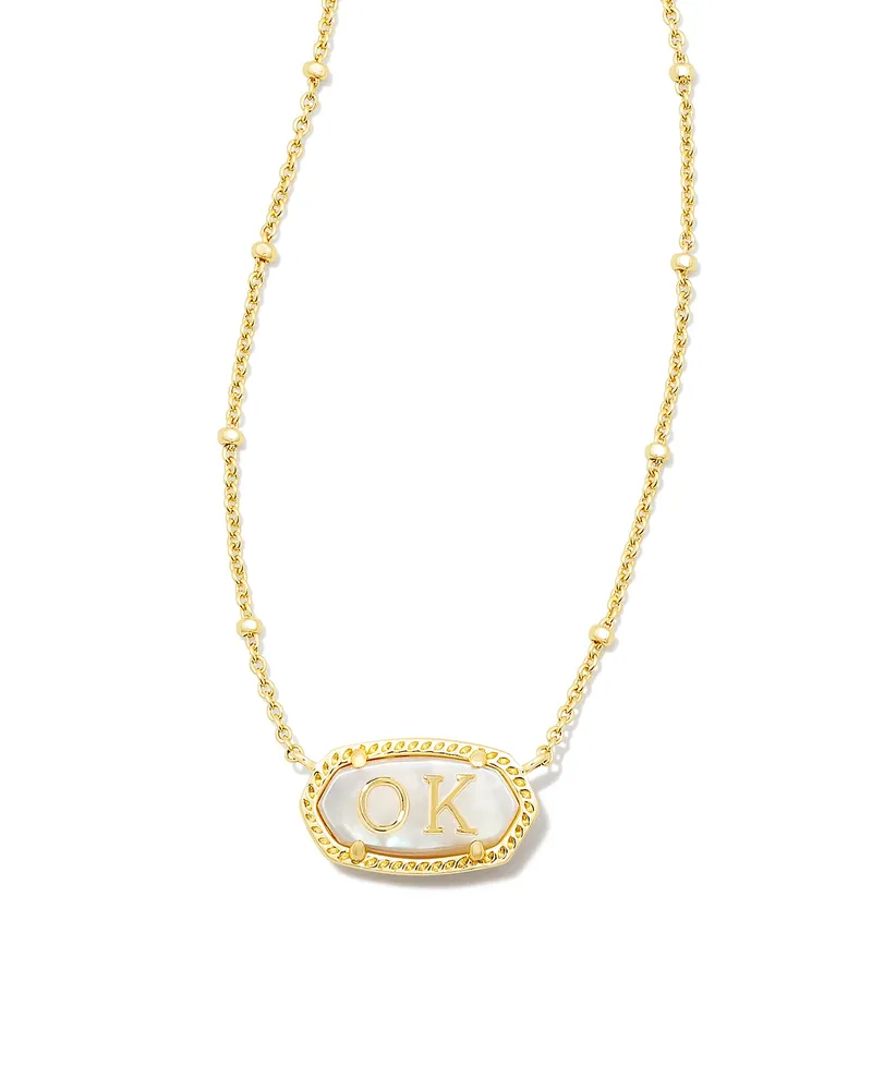 Elisa Gold Oklahoma Necklace in Ivory Mother-of-Pearl