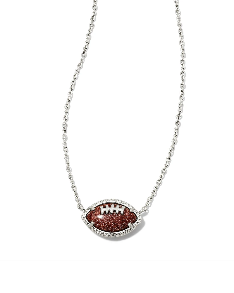 Football Gold Short Pendant Necklace Orange Goldstone