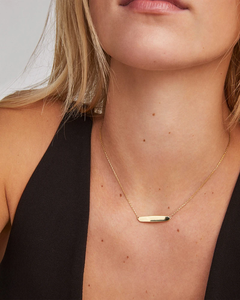 Mattie Bar Pendant Necklace 18k Gold Vermeil