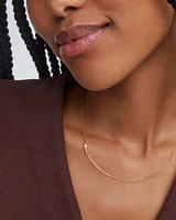 Cross Sterling Silver Inline Pave Necklace White Topaz