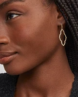 Abbie Gold Open Frame Earrings White Crystal
