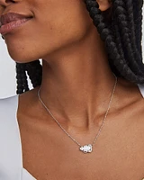 Cheer Silver Short Pendant Necklace in White Mother-of-Pearl