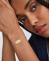 Elaina Gold Adjustable Chain Bracelet Ivory Mother-of-Pearl