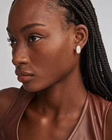 Ellie Gold Stud Earrings Ivory Mother-of-Pearl