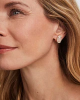 Ellie Gold Stud Earrings Ivory Mother-of-Pearl