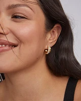 Livy Gold Huggie Earrings White Crystal