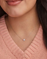 Lab Grown White Diamond Audrey Pendant Necklace in 14k White Gold