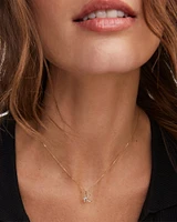 Diamond Accent Letter K 14k Yellow Gold Pendant Necklace in White Diamond
