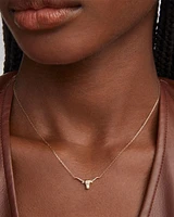 Diamond Accent 14k White Gold Longhorn Necklace