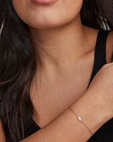 Millicent 14k Yellow Gold Delicate Chain Bracelet White Diamond