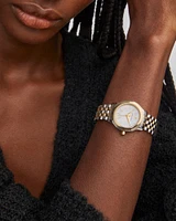 Alex Gold Tone Stainless Steel 28mm Watch Ivory Mother-of-Pearl