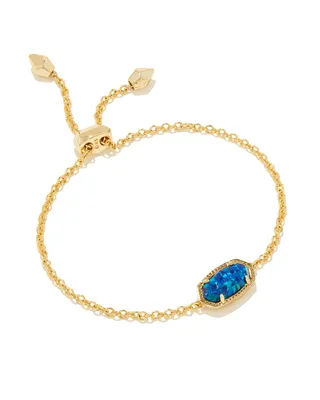 Elaina Gold Delicate Chain Bracelet in Cobalt Blue Kyocera Opal