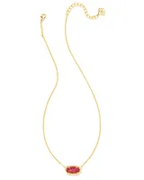 Elisa Gold Pendant Necklace in Berry Kyocera Opal