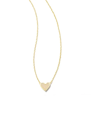 Framed Ari Heart Gold Short Pendant Necklace Mood Stone