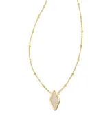 Kinsley Gold Short Pendant Necklace in Iridescent Drusy