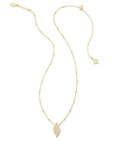 Kinsley Gold Short Pendant Necklace in Iridescent Drusy