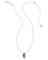 Kinsley Silver Short Pendant Necklace in Black Mother-of-Pearl