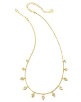 Kinsley Gold Strand Necklace in White Crystal