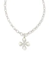 Everleigh Silver Pearl Pendant Necklace in White Pearl