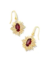 Grayson Gold Sunburst Drop Earrings in Glass