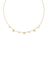 Haven Gold Heart Crystal Choker Necklace in White Crystal