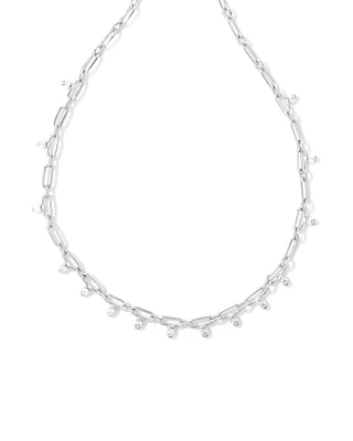 Lindy Gold Crystal Chain Necklace White CZ