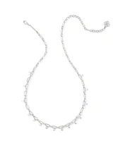 Lindy Gold Crystal Chain Necklace White